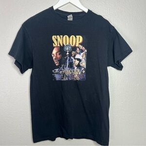 Snoop Dog Black Graphic T-Shirt sz M 100% cotton